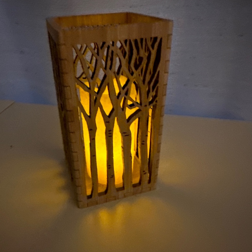 Laser-Cut bamboo Wooden Tree Lantern